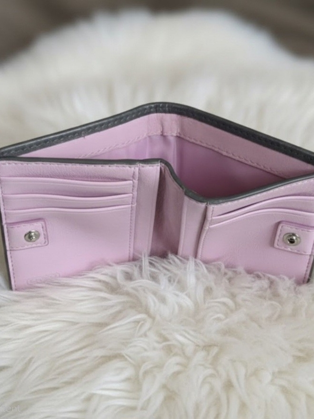 Coach Small Signature Canvas Wallet in Gray with Silver Hardware - Picture 9 of 9